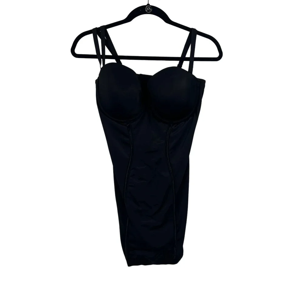 Maidenform Flexees BLK Easy-Up Firm Control Convertable Slip & Bra Women's 36D